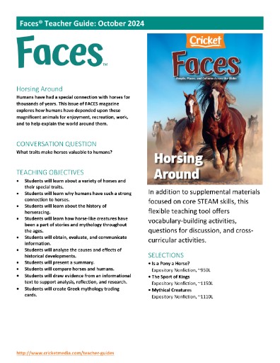 Faces Teacher's Guide Magazine Subscriptions