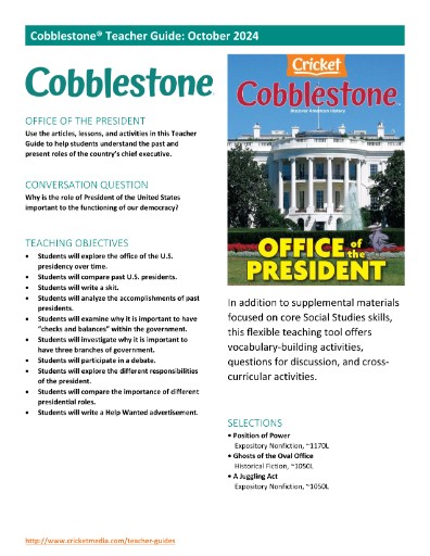 Cobblestone Teacher Guide Magazine Subscriptions