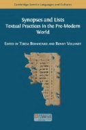 Synopses and Lists : Textual Practices in the Pre-Modern World